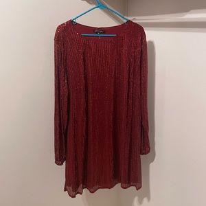 Red sequin dress